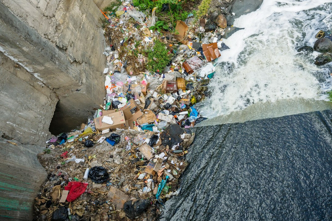 polluted river industrial waste