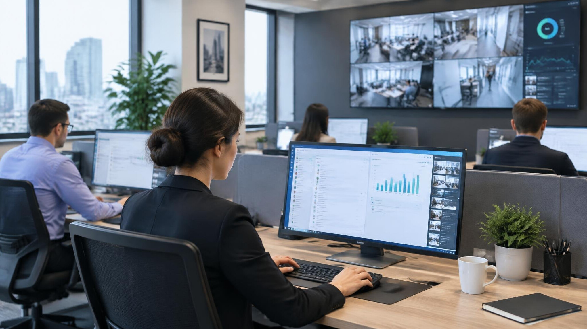office workers at desks