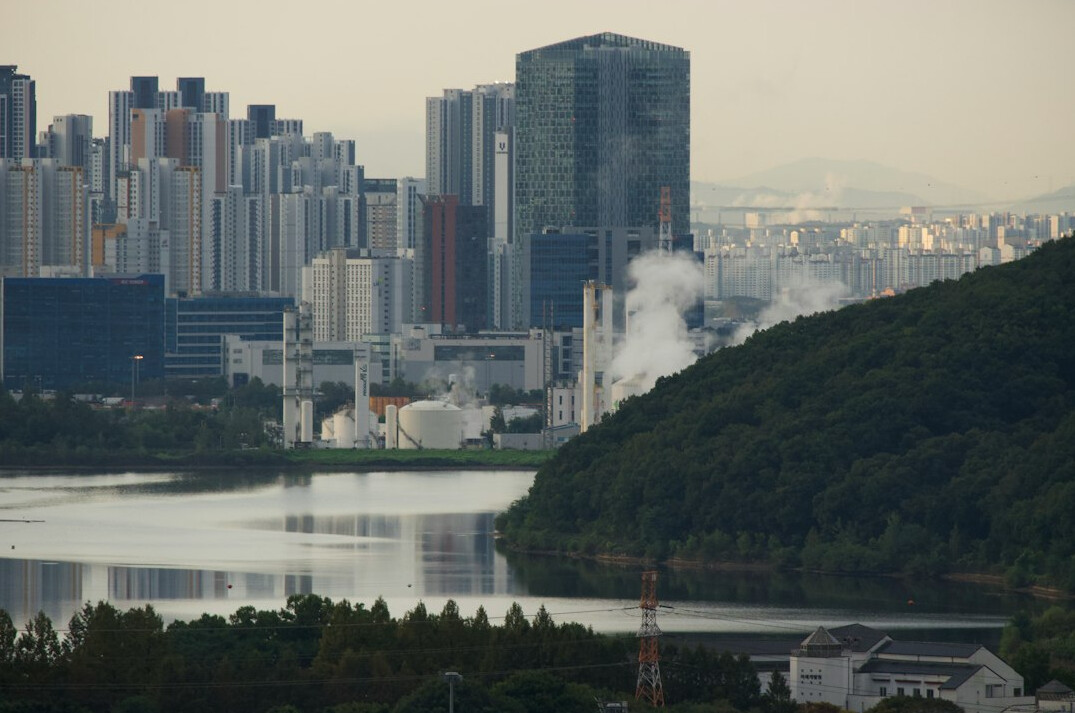 polluted industrial river