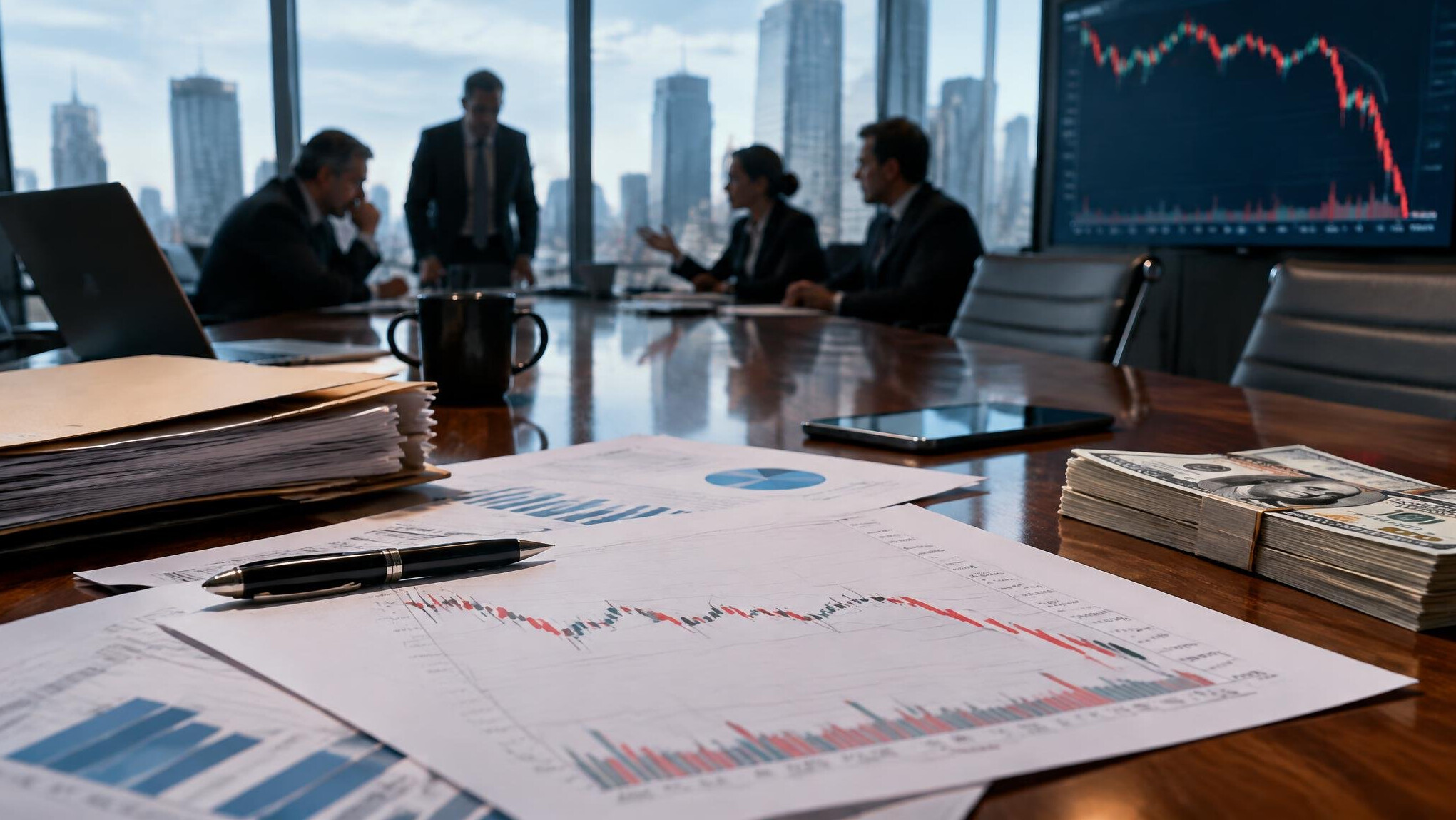 financial documents on desk